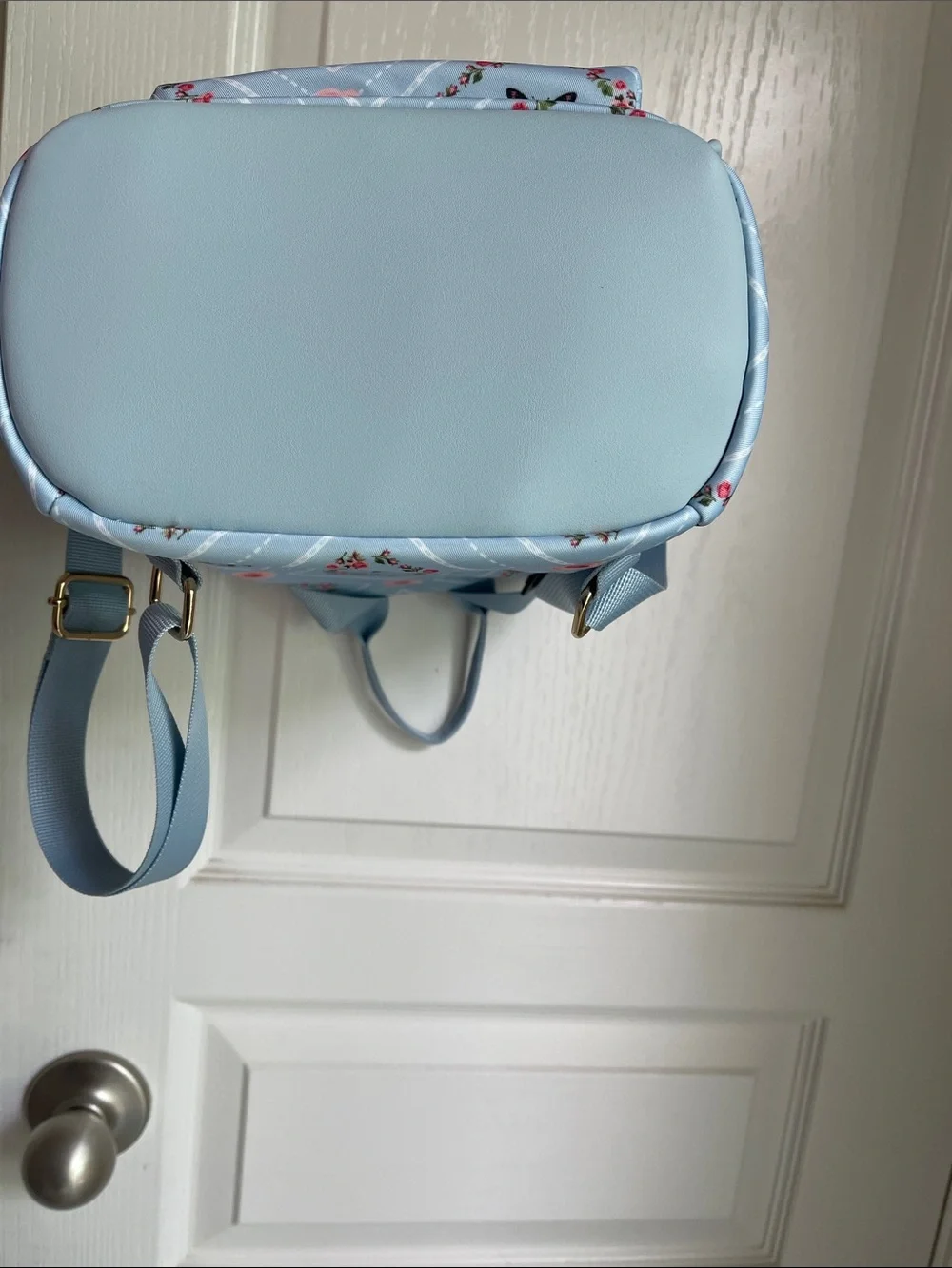 Light Blue Floral & Butterfly Mini Backpack